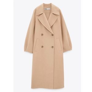 Tan long wool coat